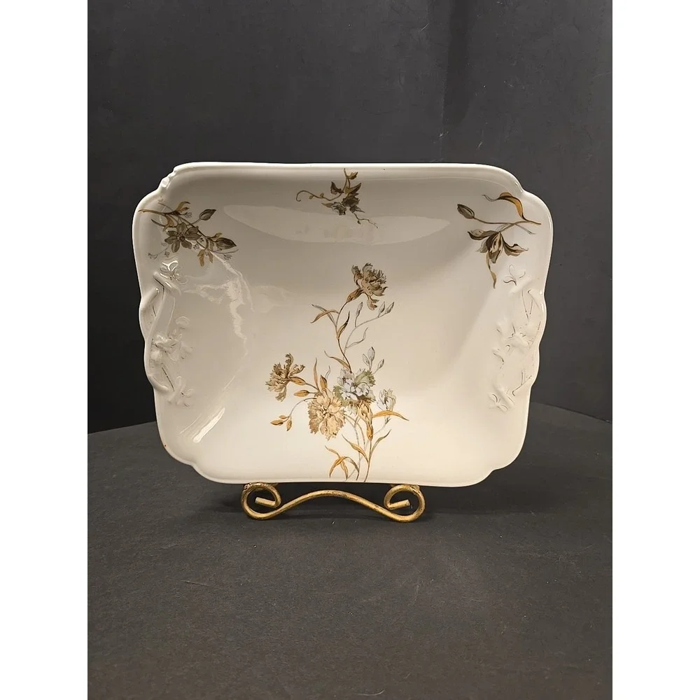 Antique Theodore Haviland Limoges Old Blackberry Rectangular‎ Serving Bowl